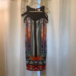 Knee length strapped neckline dress